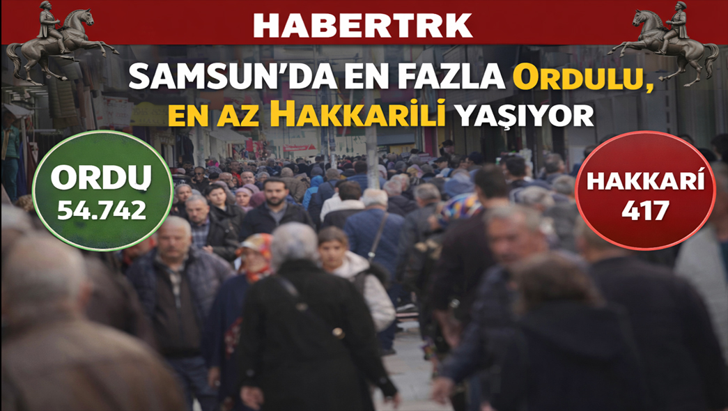 SAMSUN’DA EN FAZLA ORDULU, EN AZ HAKKARİLİ YAŞIYOR