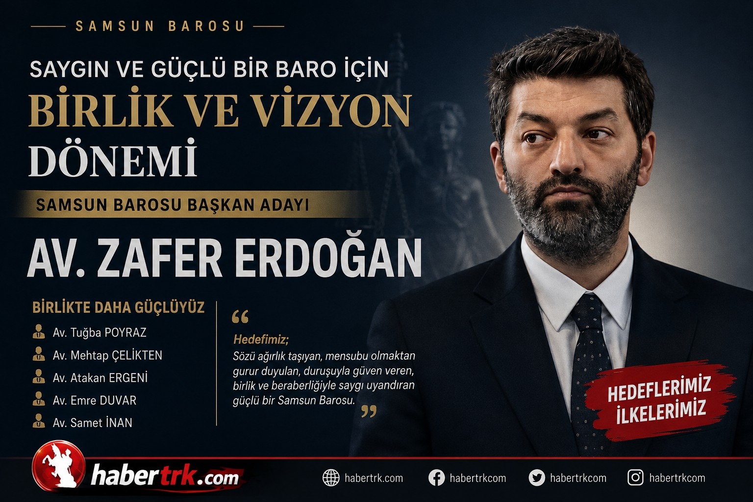 Samsun Barosu Başkanlığı İçin Av. Zafer Erdoğan Adaylığını Açıkladı