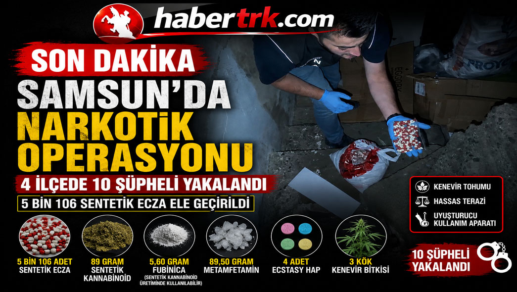 Samsun’da 4 İlçede Narkotik Operasyonu: 10 Şüpheli Yakalandı