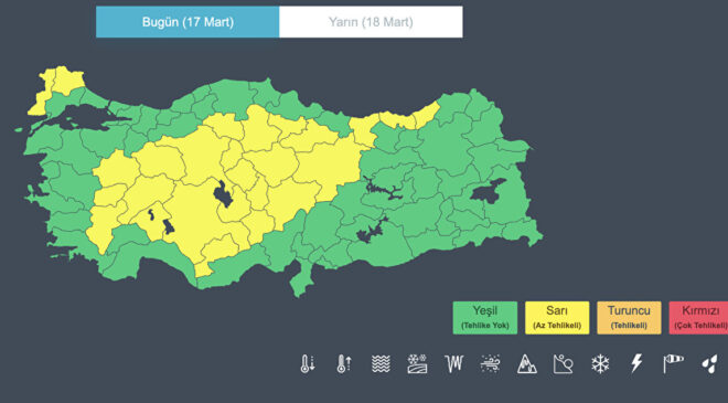 26 ile ‘sarı’ kodlu uyarı: Sağanak ve fırtına geliyor