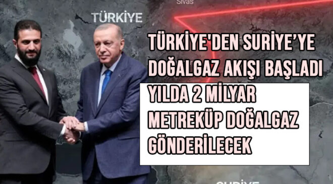 Türkiye’den Suriye’ye doğalgaz akışı başladıYılda 2 milyar metreküp doğalgaz gönderilecek
